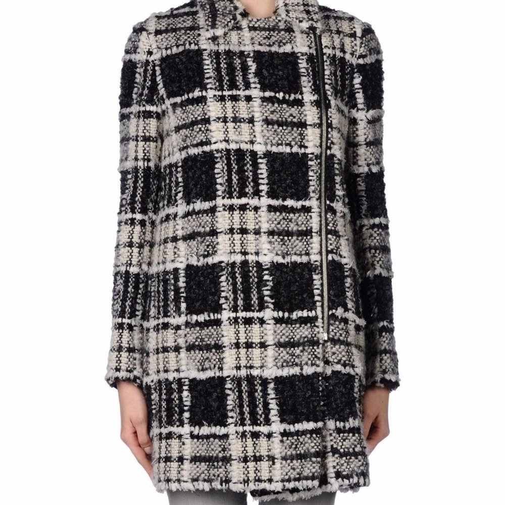 New P.A.R.O.S.H. tweed coat Made in Italy Wool Size XS